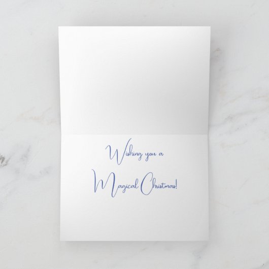 水の色ランタンクリスマスフェアリー休日 カード (内部)