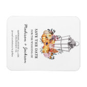 水の色ランタン秋の結婚式の日付を保存 マグネット (横)