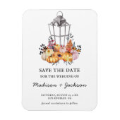 水の色ランタン秋の結婚式の日付を保存 マグネット (縦)