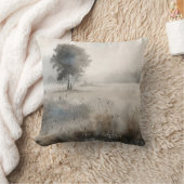 水の色ランドスケープツリーメドウ装飾用クッション クッション (ブランケット)