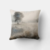 水の色ランドスケープツリーメドウ装飾用クッション クッション (裏面)
