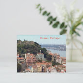水の色リスボンポルトガルのスカイライン ポストカード (スタンド正面)