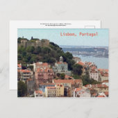 水の色リスボンポルトガルのスカイライン ポストカード (正面/裏面)