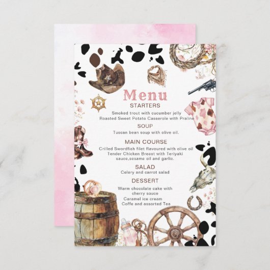 水の色リッエレガントトル女性のカーボーイロデオカントリーバ エンクロージャーカード (正面/裏面)