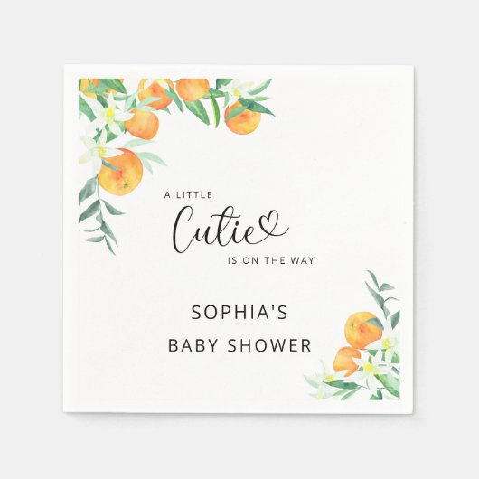 水の色リトルかわいこちゃんは途中の赤ちゃんシャワー スタンダードカクテルナプキン (正面)