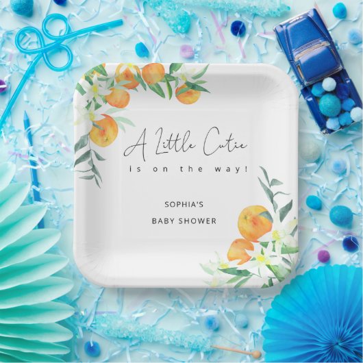 水の色リトルかわいこちゃんは途中の赤ちゃんシャワー ペーパープレート (パーティー)