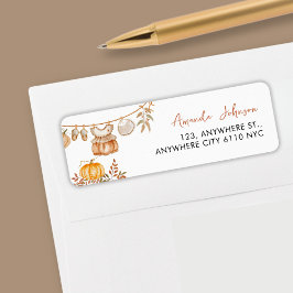 水の色リトルカボチャ秋秋の赤ちゃんシャワー ラベル