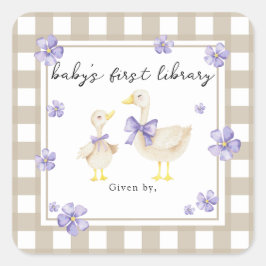 水の色リトルグースベビーの最初のライブラリ スクエアシール