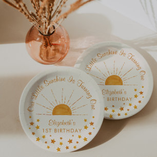 水の色リトルサンシャイン1st誕生日紙プラ ペーパープレート