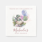 水の色リトルドラゴンベビーシャワーありがとう スタンダードカクテルナプキン (正面)