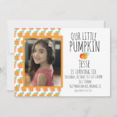 水の色リトルハロウィーンカボチャ写真 招待状 (正面)