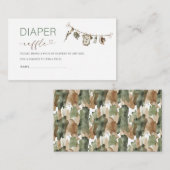 水の色リトルハンターベイビーシャワーおむつラフ エンクロージャーカード (正面/裏面)