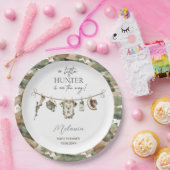 水の色リトルハンターベビーシャワー ペーパープレート (パーティー)