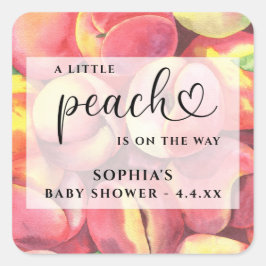 水の色リトルピーチの途中の赤ちゃんシャワー スクエアシール