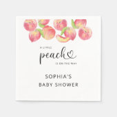 水の色リトルピーチの途中の赤ちゃんシャワー スタンダードカクテルナプキン (正面)