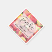 水の色リトルピーチの途中の赤ちゃんシャワー スタンダードカクテルナプキン (角)