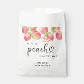 水の色リトルピーチの途中の赤ちゃんシャワー フェイバーバッグ (正面)