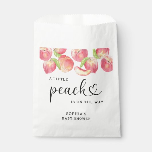 水の色リトルピーチの途中の赤ちゃんシャワー フェイバーバッグ (正面)