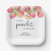 水の色リトルピーチの途中の赤ちゃんシャワー ペーパープレート (正面)