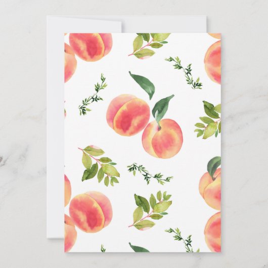 水の色リトルピーチの途中の赤ちゃんシャワー 招待状 (裏面)