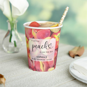 水の色リトルピーチの途中の赤ちゃんシャワー 紙コップ