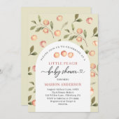 水の色リトルピーチベビーシャワー招待状 招待状 (正面/裏面)