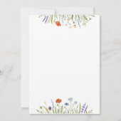 水の色リトルワイルドフラワーメドウブライダルシャワー 招待状 (裏面)