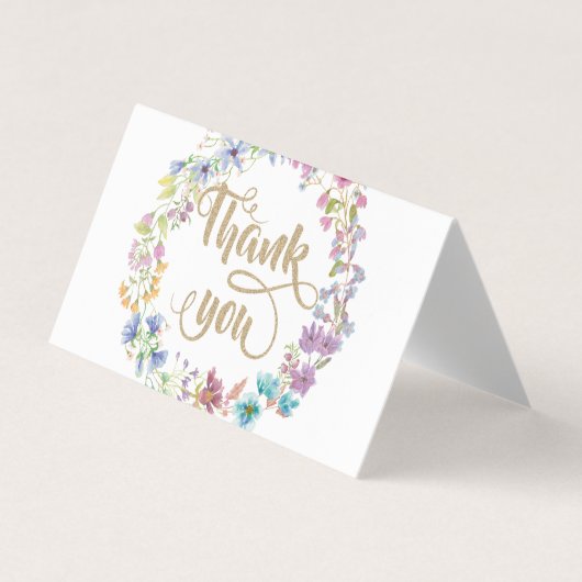 水の色リトルワイルドフラワーメドウリース 名刺 (正面)