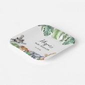 水の色リトルワイルドワンサファリベイビーシャワー ペーパープレート (傾斜あり)