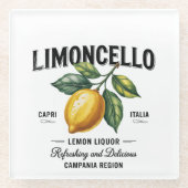 水の色リモンチェロレモンリキュールイタリア ガラスコースター (正面)