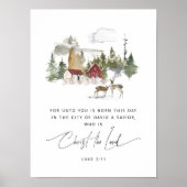 水の色ルカ2:11クリスマス聖書の詩のポスター ポスター (正面)