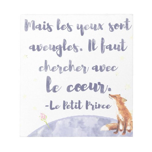 水の色ルプチプリンスザリトルプリンス ノートパッド (正面)