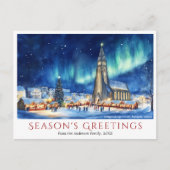 水の色レイキャビクアイスランドトラベルクリスマス シーズンポストカード (正面)