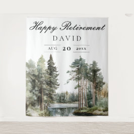 水の色レイクフォレストリタイアメントパーティー背景 タペストリー