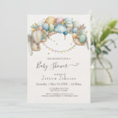 水の色レインボーエアバルーン赤ちゃんシャワーが侵入 招待状 (スタンド正面)