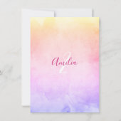 水の色レインボーガール誕生日2nd TWO |写真 招待状 (裏面)