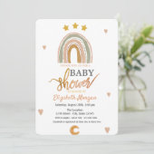 水の色レインボースターズハートベビーシャワー 招待状 (スタンド正面)