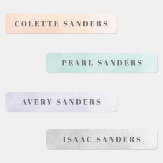 水の色レインボーパステル防水名 ラベル (グループ)