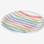 水の色レインボーベビーシャワー紙プレート ペーパープレート (アングル)