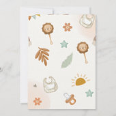 水の色レインボーボホ男女兼用ベビーシャワー 招待状 (裏面)