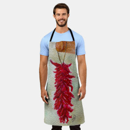水の色レッドチリRistraニューメキシコ エプロン