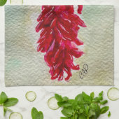 水の色レッドチリRistraニューメキシコ キッチンタオル (折り畳み)