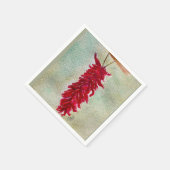 水の色レッドチリRistraニューメキシコ スタンダードカクテルナプキン (角)
