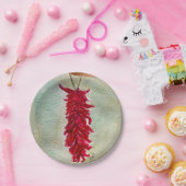 水の色レッドチリRistraニューメキシコ ペーパープレート (パーティー)