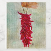 水の色レッドチリRistraニューメキシコ ワインラベル (シングルラベル)