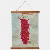 水の色レッドチリRistraニューメキシコ 吊り下げ型タペストリー (正面)