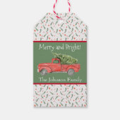水の色レッドファームトラックホリーと明メリーるい ギフトタグ (正面)