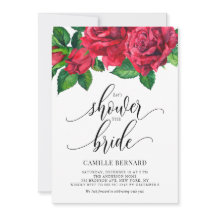 水の色レッドローズシャワーザブライドブライダルシャワー