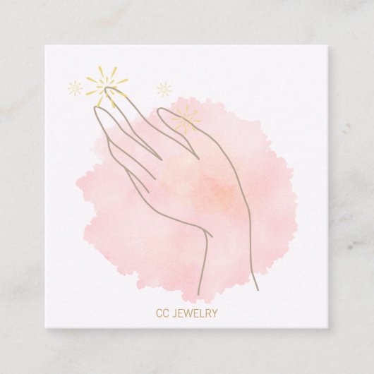 水の色レディージュエリーブレスレットディスプレイ スクエア名刺 (正面)