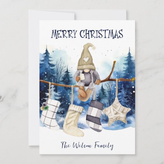 水の色レディ格言ブルーフォレストメリークリスマス シーズンカード (正面)